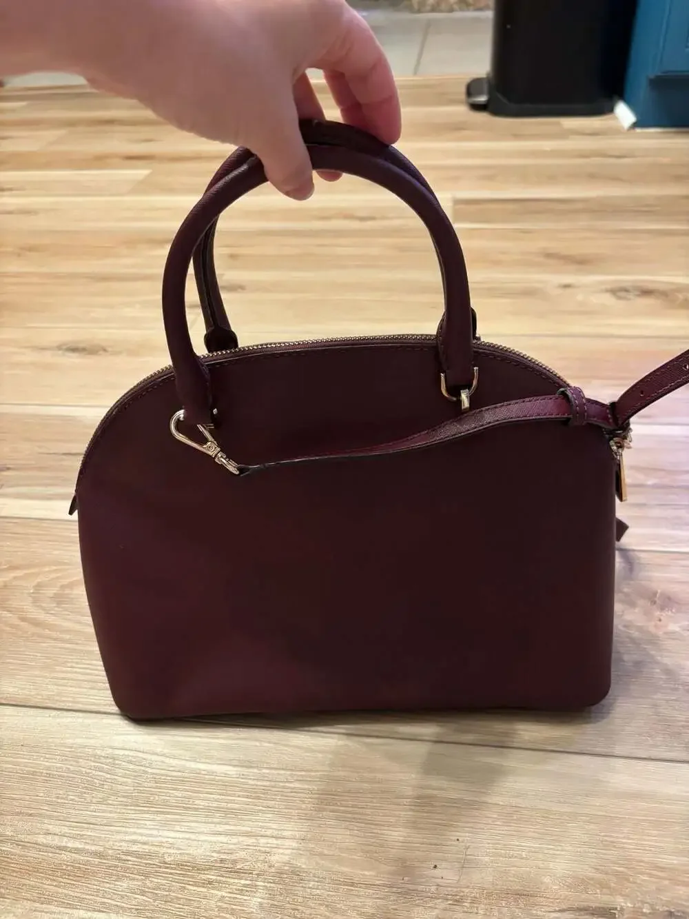 Michael Kors Saffiano Leather Medium Dome Satchel Crossbody Bag